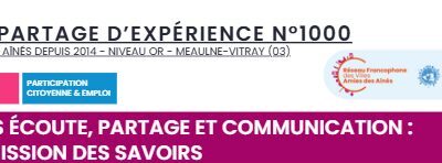 Le RFVAA célèbre sa 1000e fiche « Partage d’Expériences » pendant La Semaine Bleue.